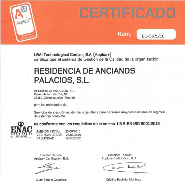 Centro certificado de la tercera edad